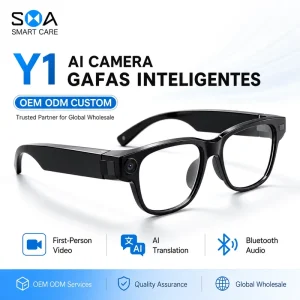 OEM ODM AI Translator Camera Gafas Inteligentes 2K HD Video First Person View Object Recognition Eyewear