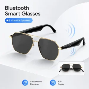 OEM ODM for Audio Glasses with Open Ear Speakers Touch & Voice Control IP67 Waterproof Dual Camera Smart Eyewear
