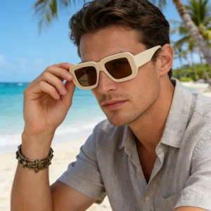 OEM Oversized Square Acetate Sunglasses for Women with Gradient Lenses UV400 Protection