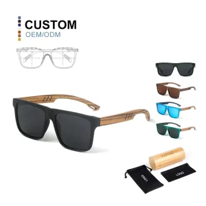 OEM Sunglasses Lunettes De Soleil Custom Logo Bamboo Polarized Lens Wood Wooden Sunglasses for Men and Women