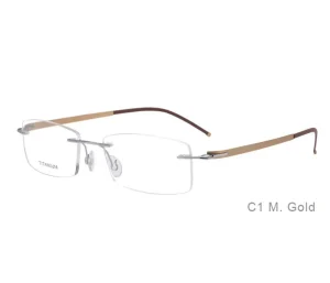 OEM Ultralight Alloy Titanium Rimless Optical Eyeglass Frames