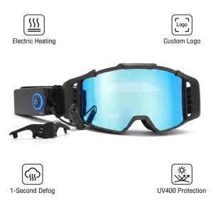 OTG Electric Heated Ski Goggles Double-Layer UV400 Polarized Snowboard Goggles