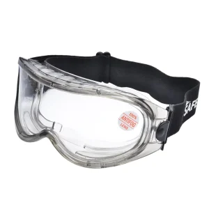 OTG Safety Goggles, Over-the-Glasses, Anti-Fog, ANSI Z87.1, CE EN166, Adjustable Elastic Strap, Clear Lens