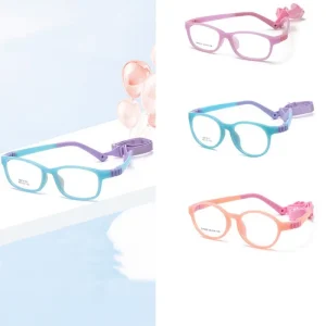 One-Piece Soft Silicone Children’s Blue-Light-Blocking Glasses with Elastic Strap