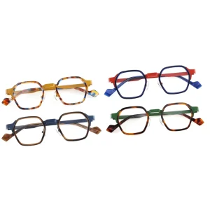 Optical Acetate Eyeglass Frames Mixed Metal Colorful Unisex