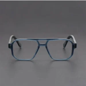 Optical Eyeglass Frames Anti-UV400 Transparent Grey Square Alloy for Men