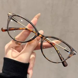 Optical Frames for Women Cat-Eye Anti-Blue Light Glasses Lightweight Metal Eyeglass Frames