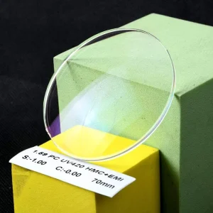 Optical Lenses 1.59 Pc Blue Cut Emi Eyeglasses Lenses Green Coating Anti Blue Light Polycarbonate China Lens Factory