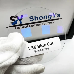 Optical Lenses Aspheric Anti Blue Glare Light UV420 EMI Coating Purple Green Blue Resin 1.56 HMC Blue Cut Lentes Opticos