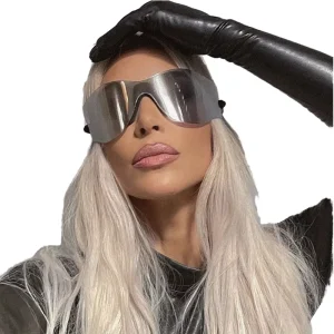 Original Silver Square UV400 PC Rimless Frame Unisex Fashion Trend Retro Sunglasses with Future Technology