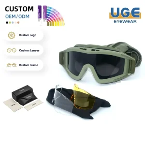 Outdoor Windproof Motorcycle Safety Goggles with Replaceable 3-Color Lenses