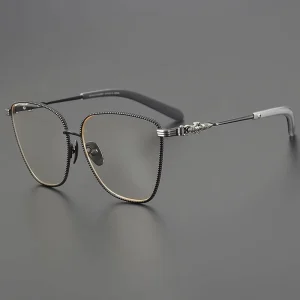 Oval Butterfly-Shaped Full-Rim Optical Frames Prescription Lenses Anti-Glare Coating