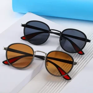 Oval-Frame Unisex UV400 Driving Sunglasses