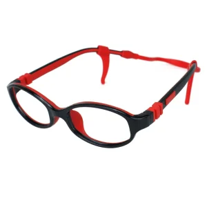 Oval Lightweight Anti-Blue-Light Glasses with Flexible Silicone Rubber Frame for Kids