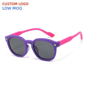 Oval Polarized Kids Sunglasses Flexible TPEE Frame UV400