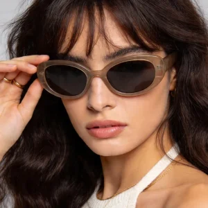 Oval Polarized Sunglasses with PC Frame