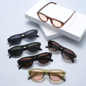 Oval Shape Thick Frame Women’s Retro Sunglasses