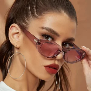 Oval Sunglasses for Women and Men Small Frame UV400
