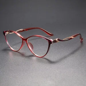 Oval TR90 Ultralight Optical Prescription Eyeglass Frames, Anti-Blue-Light, Vintage