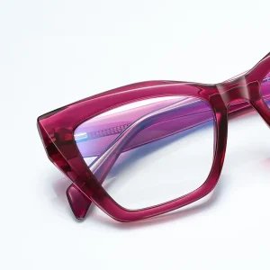 Oversize Cat-Eye TR90 Eyeglass Frames for Women, Solid Pattern, Anti-Blue Light