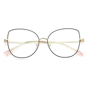 Oversize Lightweight Full-Frame Metal Butterfly Cat-Eye Eyeglass Frames for Women