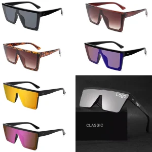 Oversize Mens Sunglasses Custom logo High Quality Outdoor Sports Heat Square Sunglasses
