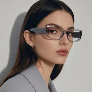 Oversize Rectangle TR90 Eyewear Frames, Blue-Light Blocking, Thick Wide Temples, Unisex