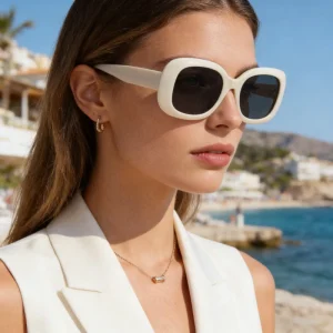 Oversized Acetate Sunglasses for Women and Men Tortoiseshell Square Frame UV400 Eyewear
