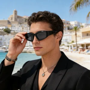 Oversized Acetate Sunglasses for Women and Men Wide Temple Retro Y2K Style UV400 Protection