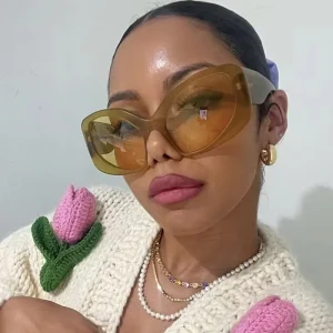 Oversized Cat Eye Pink Sunglasses Glasses for Women Mens Shades Luxury Fashion Party Sun Glasses UV400 Y2K Sunglasses