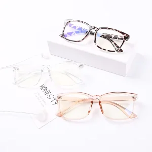 Oversized Crystal-Clear PC-Frame Women’s Reading Glasses with Metal Hinge