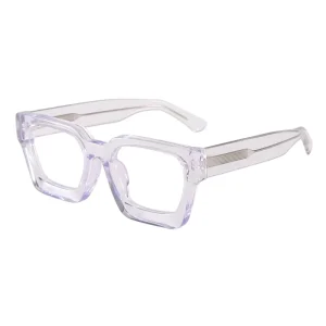 Oversized Men’s Square Acetate Eyeglasses Frame with Print Pattern