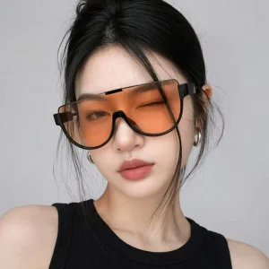 Oversized One-Piece Lens Sunglasses UV400 Unisex Eyewear