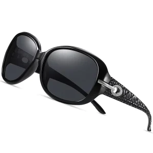 Oversized PC Polarized Sunglasses, Black Diamond, Women’s