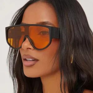 Oversized Plastic One-Piece Lens Sunglasses for Women and Men