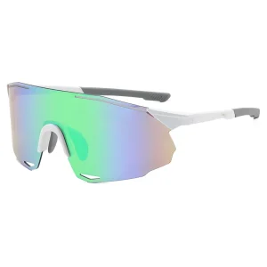Oversized Polarized TR90 Sports Sunglasses with Grey and Yellow Lenses, UV400