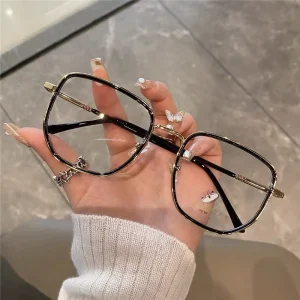 Oversized Red Optical Frames Anti-Blue-Light Prescription Glasses for Women