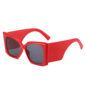 Oversized Square Sunglasses UV400 Protection Black Glossy Frame Fashion Shades for Women Men Streetwear