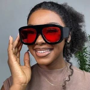 Oversized Square Sunglasses for Women Thick Big Frame UV Protection