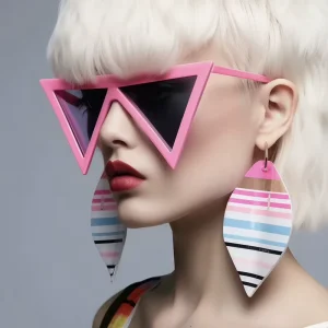 Oversized Women’s Triangle Punk Shield Sunglasses UV400 Goggle Shades (KSG161)