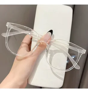 PC Optical Frames for Women with Matte Metal Temples, Anti-Blue-Light, Lightweight Durable