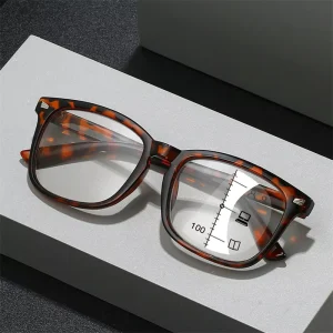 PC Reading Eyeglasses Automatic Zoom Near Far Double Light Anti Blue Light Glasses for Men and Women