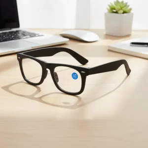 PC Square Reading Glasses Anti-Blue-Light Transparent Lenses Plastic Frame