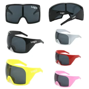 PC Sunglasses, Unisex, Large Frame, UV400, Futuristic Design