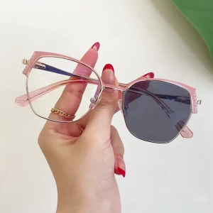 POESOS Model 6971 Unisex Full Rim Fashion Optical Glasses Frames with Photochromic & Anti Blue Light Lenses for All Face Shapes