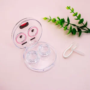 PS Plastic Cartoon Pattern Portable Contact Lens Case