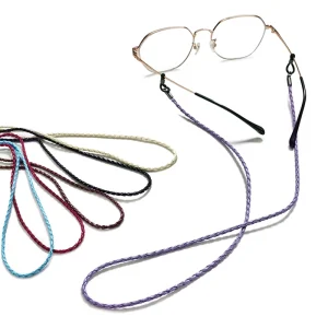 PU Braid Twill Glasses Strap Glasses Chain Sunglasses Cord Eyewear Accessories Anti Loss Lanyard With Silicone Adjustment Ring