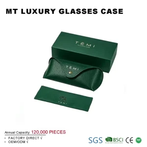 PU Glasses Case Set, Semi-Hard Rectangle Design, Multi-Purpose Storage and Protection