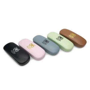 PU Leather Eyeglasses Case for Sunglasses Eyeglass Case with Cleaning Cloth Glasses Case Hard Shell Fits Most Glasses