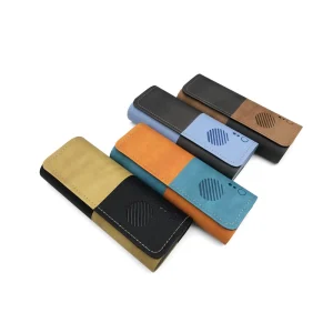 PU Leather Folding Eyeglasses Case with Soft Magnetic Closure and Custom Logo